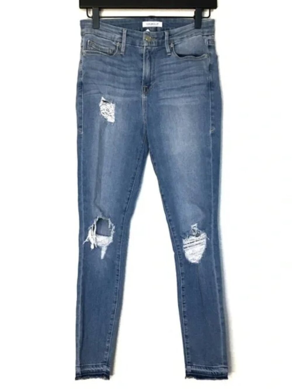 Good American Good Legs Distressed Released Hem Jeans